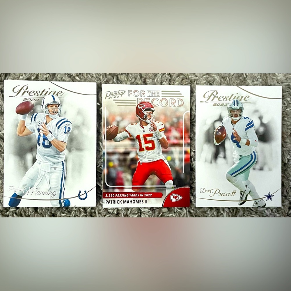2023 prestige football cards Patrick Mahomes, Dak Prescott & Peyton Manning